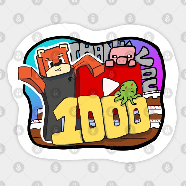 1000 Subscribers Sticker by weareredpanda